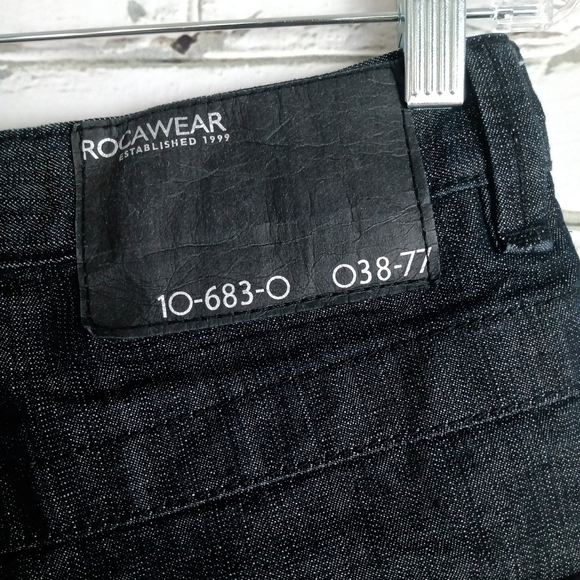 🔥SOLD🔥ROCAWEAR Mens Black Denim Jeans 32 x 34 - Picture 10 of 11